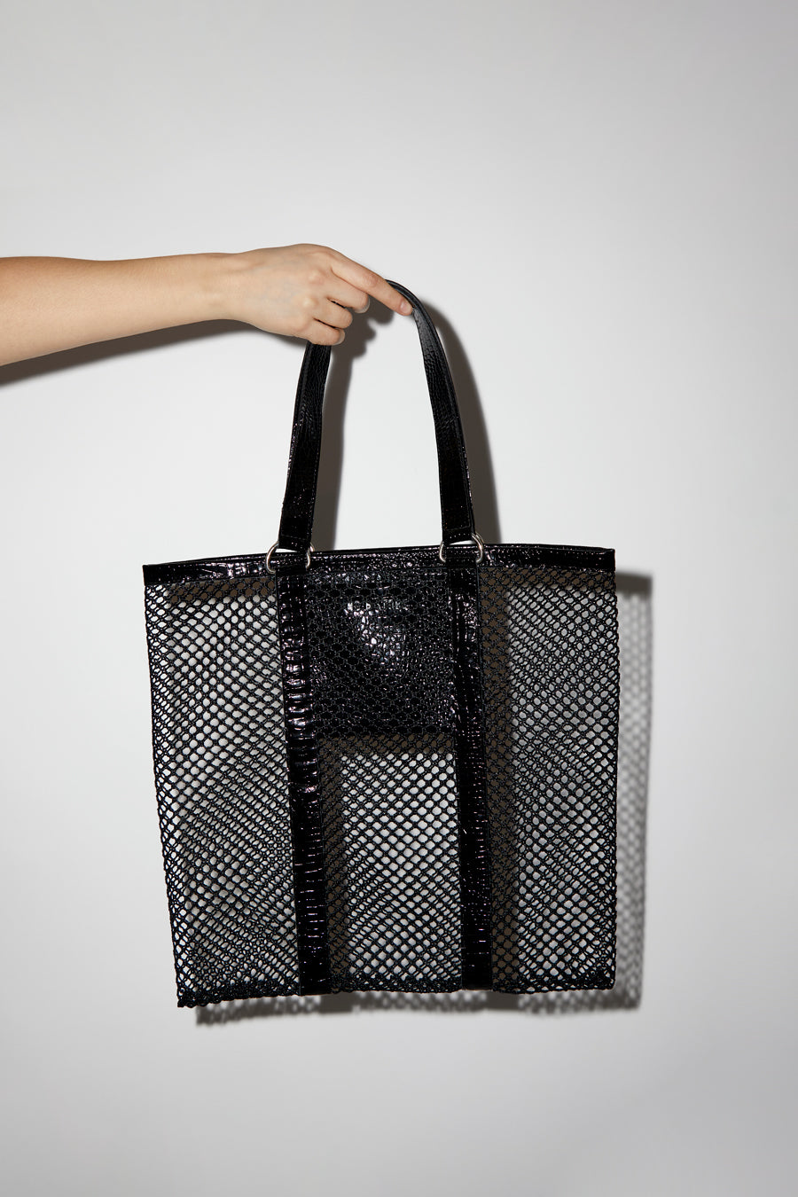 No.6 Harley Woven Bag in Black Croc