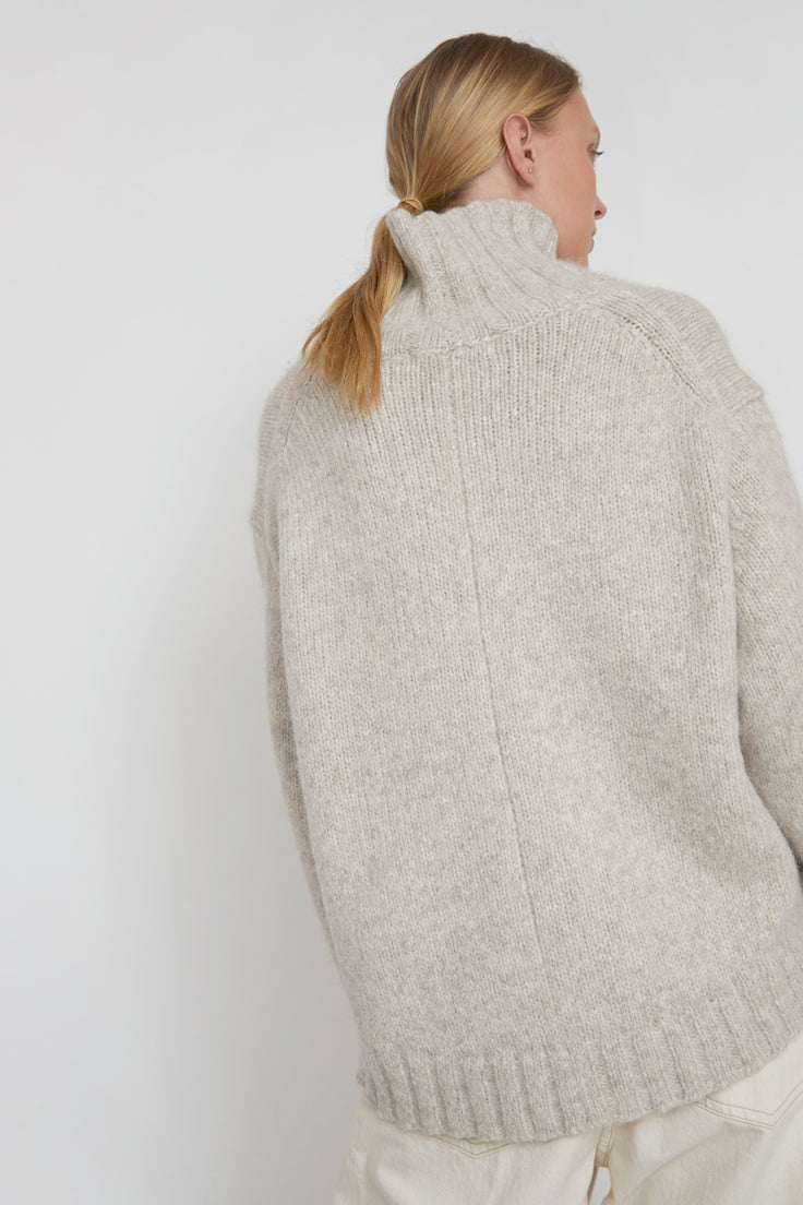 high collar sweater