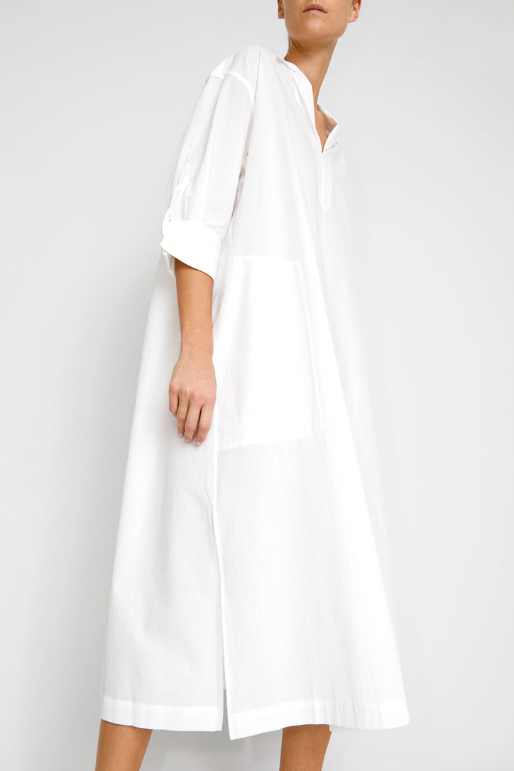 Sayaka Davis Open Collar Shirt Dress in White