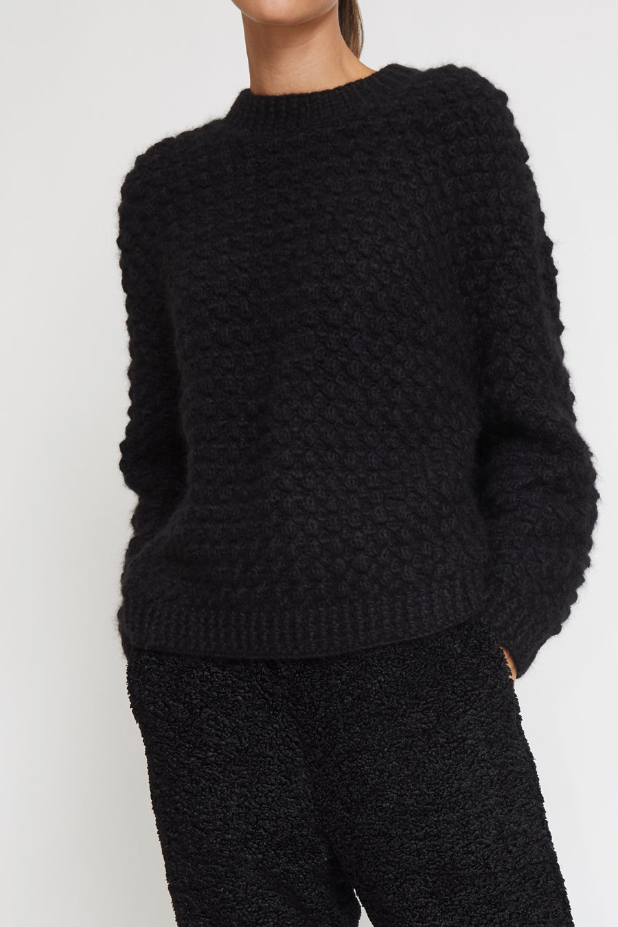 No.6 Bryce Sweater in Black Alpaca