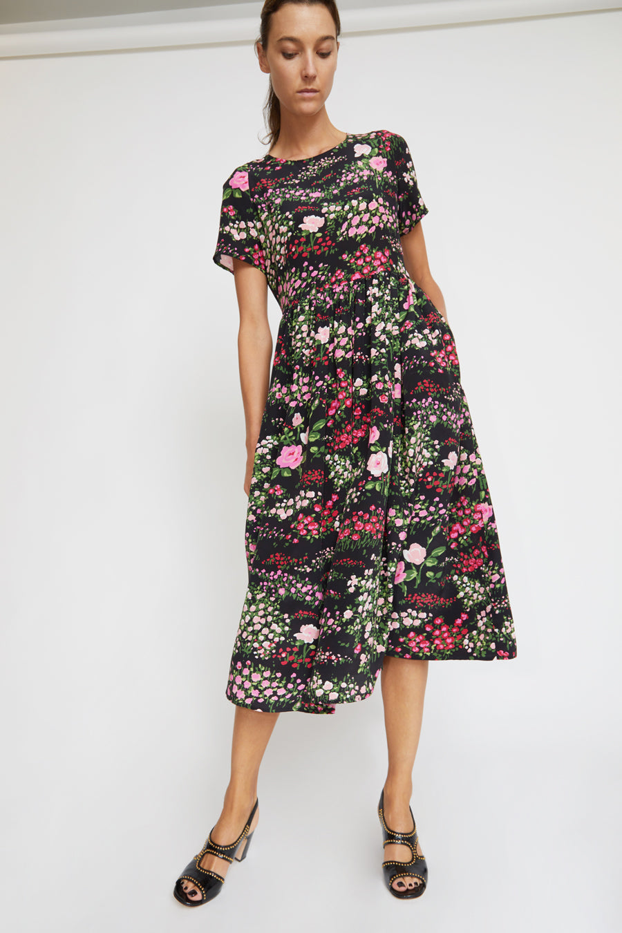 No.6 Maeve Dress in Black English Garden