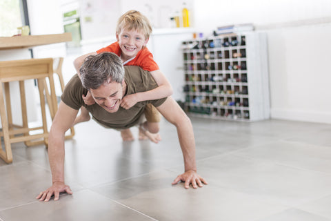 Exercise with Son Push-Ups