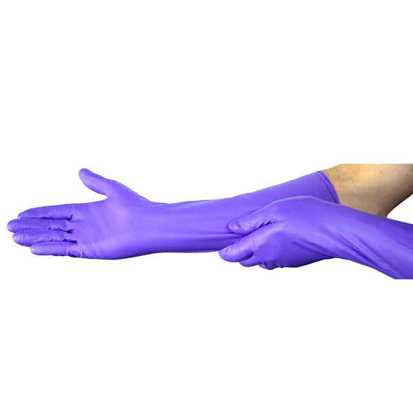 long purple gloves