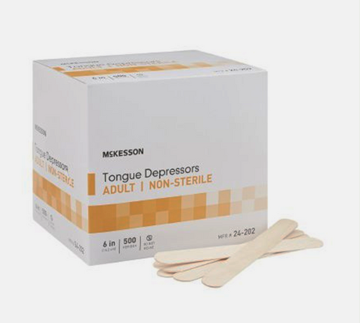 Dynarex Tongue Depressors Wood, Senior 6, Non-Sterile, with
