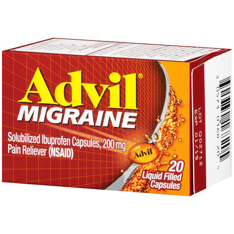 Advil Migraine Liquid-Gel Caps. 200mg (20 Count)