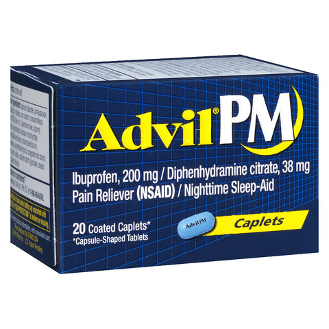 Advil PM Nightime Sleep and Pain Relief Medicine, 20 Coated Caplets