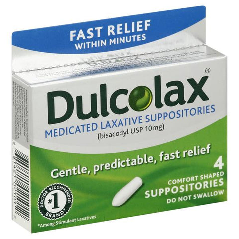 Rugby Bisacodyl Laxative Suppositories, 10 mg, 100 Ct, 100/Count