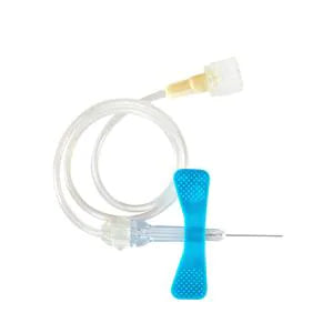 Butterfly needle. Intravenous (IV) needle with a plastic butterfly  housing. A needle housing is termed a cannula. Needles of this design are  used w Stock Photo - Alamy