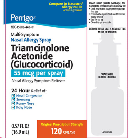 (Generic Nasacort) Triamcinolone Acetonide Allergy Nasal Spray, 120 Sprays