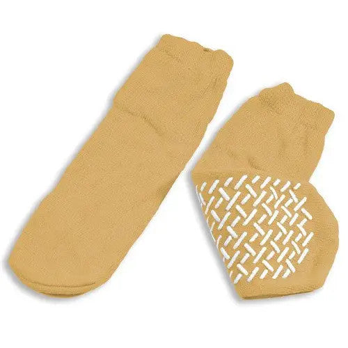 Non-slip Double Tread Fall Management Risk Alert Socks Large Yellow «  Medical Mart