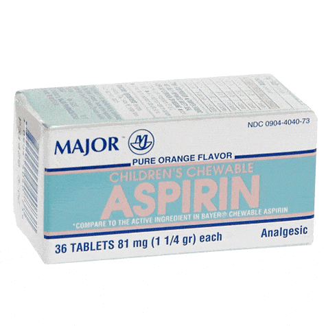 Home » Pain Relievers » Chewable Low Dose Baby Aspirin 81mg, 36/Box