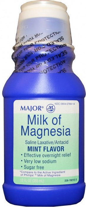 Milk of Magnesia Constipation Relief Liquid, Sugar Free 12 ...