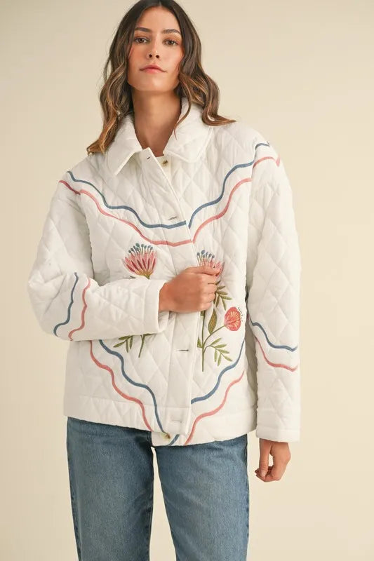 Embroidered Quilted Jacket