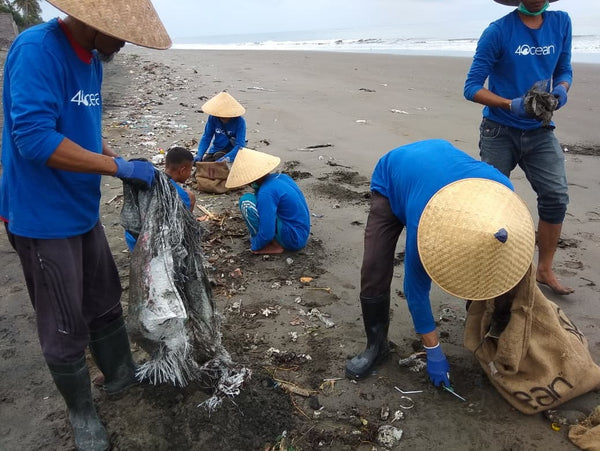 4ocean Team Cleaning a Beach in Jemrana, Bali, Indonesia