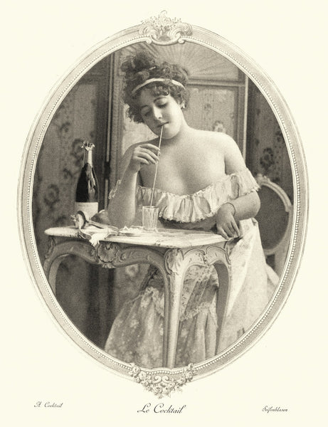 1880s Women Drinking from Straw
