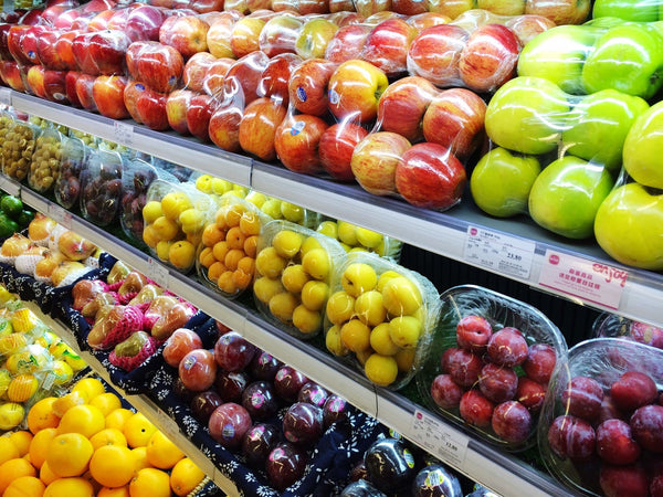 Produce Wrapped in Plastic