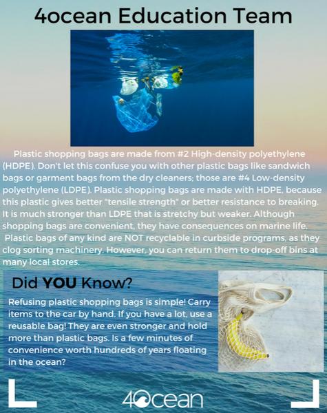 4ocean Plastic Shopping Bag Infographic
