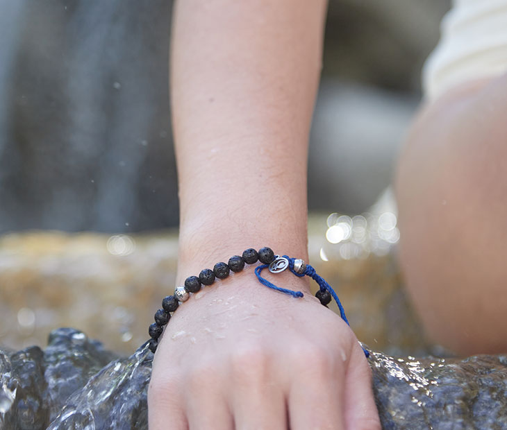 Image of Lava Stone Beaded Bracelet in Signature Blue