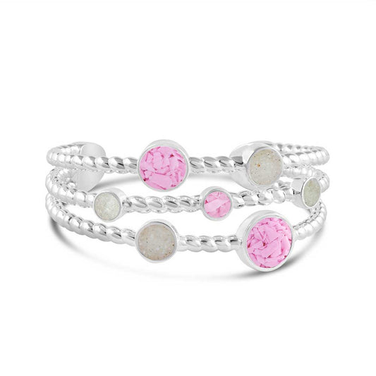 4ocean x Dune Boho Stack Ring in Florida Pink