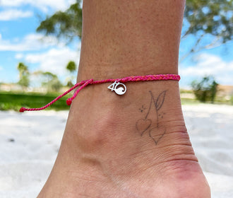Braided Anklet in Multicolor Pink