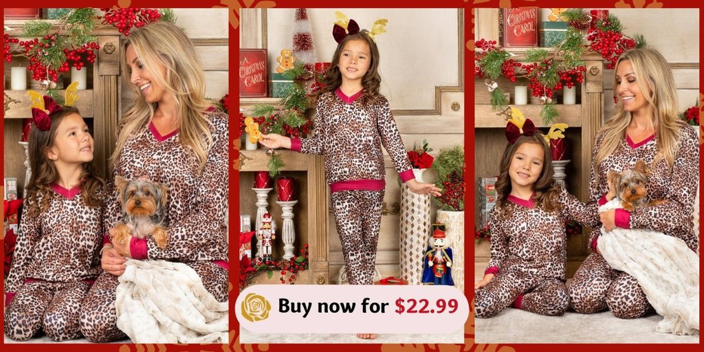 Mia Belle Girls Black Friday Holiday Pajamas