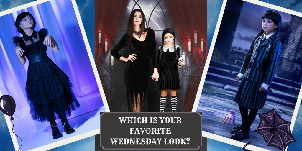 Mia Belle Girls 3 Cute Wednesday Addams Halloween Costumes