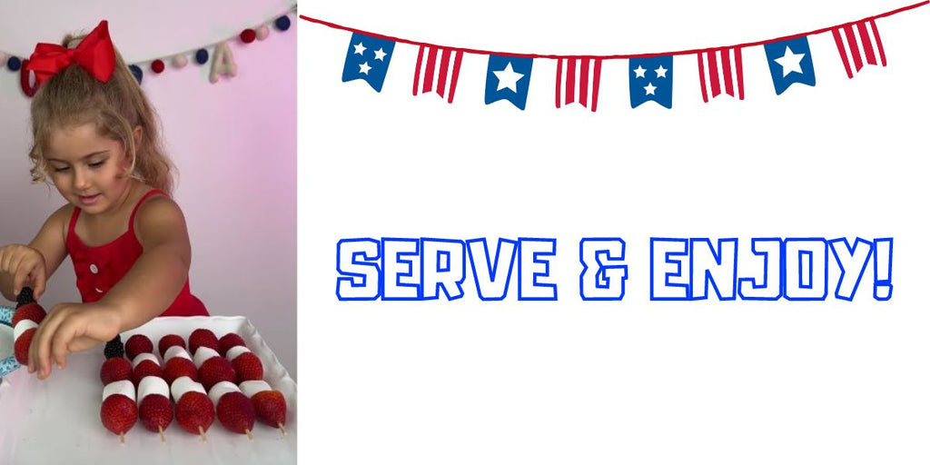 Kid Friendly American Flag Fruit Skewer Recipe | Mia Belle Girls Blog