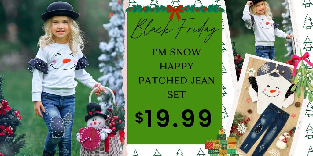 Mia Belle Girls Black Friday Daily Deals: Christmas & Snowman Outfits