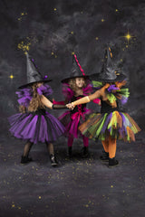 Mia Belle Girls Girls Deluxe Witch Tutu Dress Trio Costume