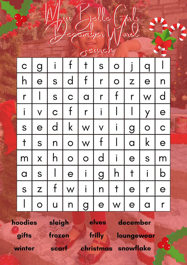 Christmas Word Search For Kids | Mia Belle Girls Blog