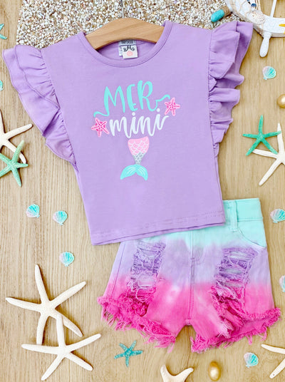 Toddler Spring Clothes  Girls Good Vibes Tee & Denim Shorts Set – Mia Belle  Girls
