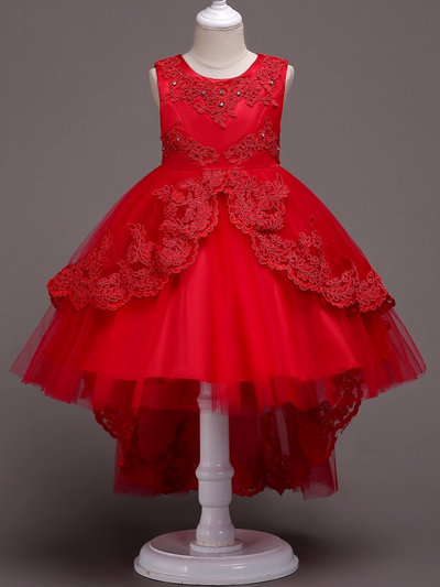 Girls Christmas Dresses  Off Shoulder Lace Applique Holiday Dress