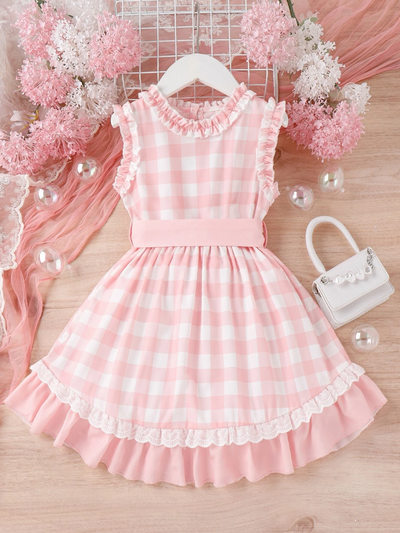 Mia Belle Mommy And Me Barbie Inspired Pink Gingham Dress Costumes – Mia  Belle Girls