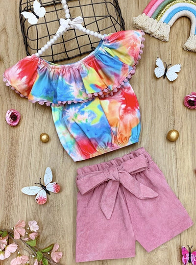 Set top with pom pon and denim underwear (3-18 months) - Alouette