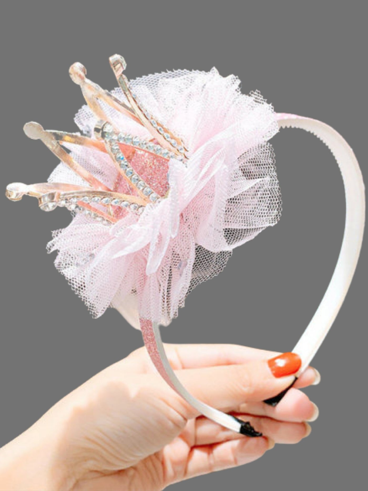 Girls The Crown Princess Tulle Crown Headband - Mia Belle Girls