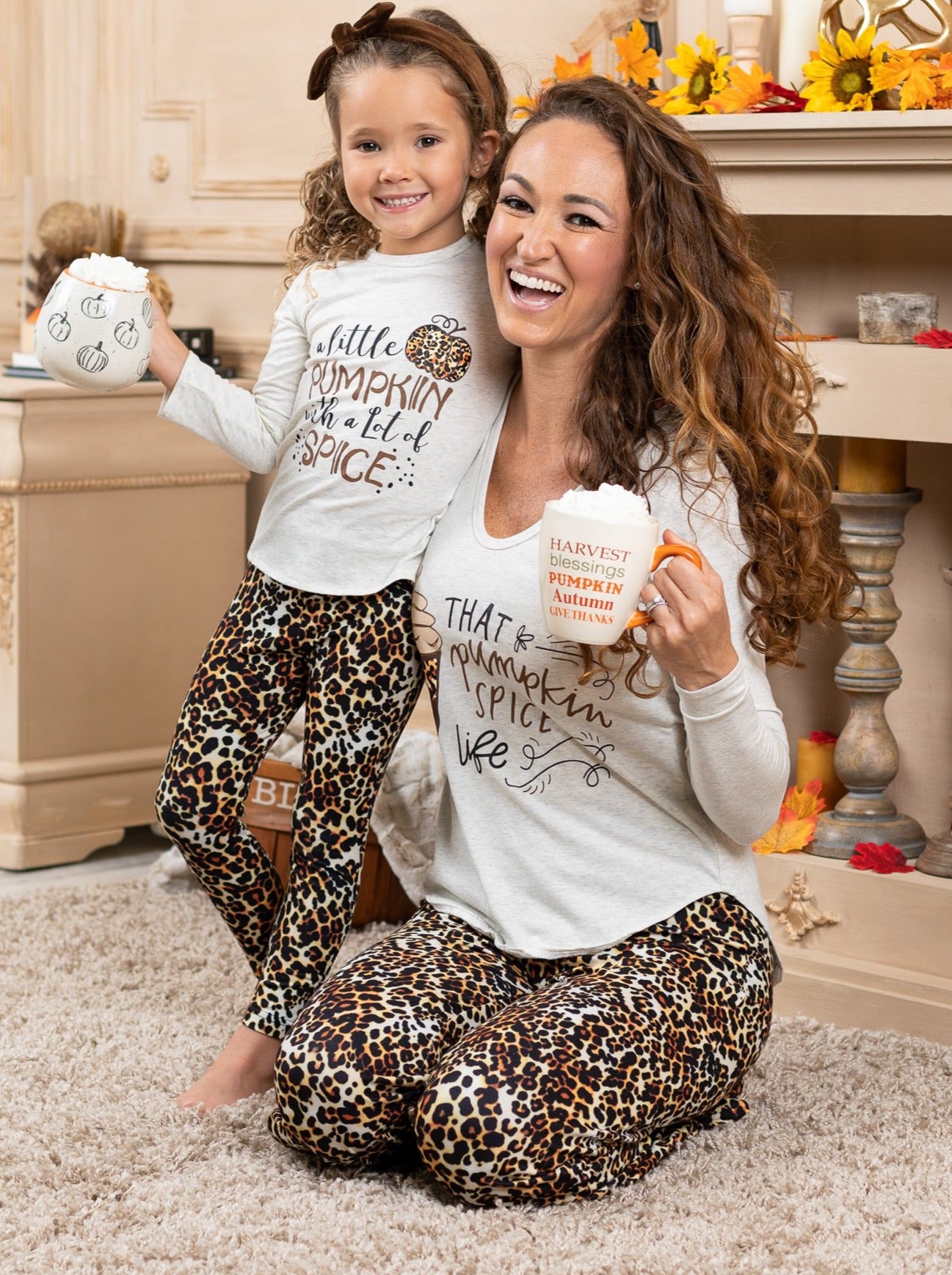 Image of Mommy & Me Pumpkin Spice Life Pajama Set