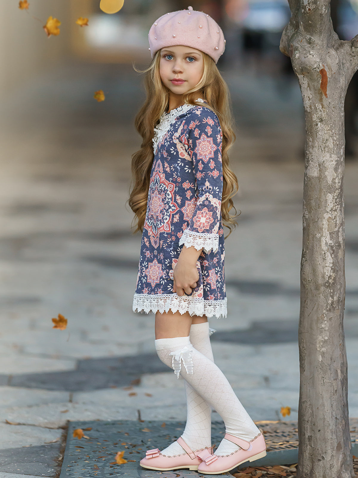 Girls Crochet Bib Hem & Sleeve Boho Dress – Mia Belle Girls