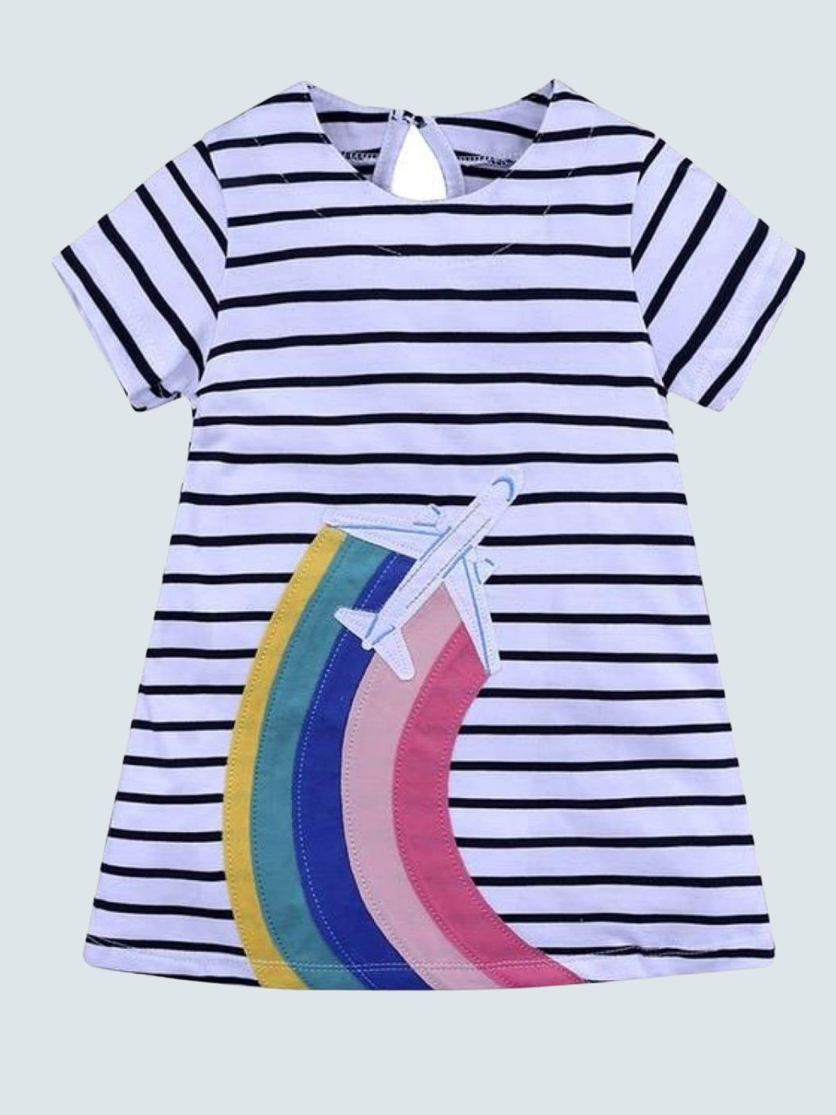 Toddlers Cute Casual Striped A-Line Dress - Mia Belle Girls