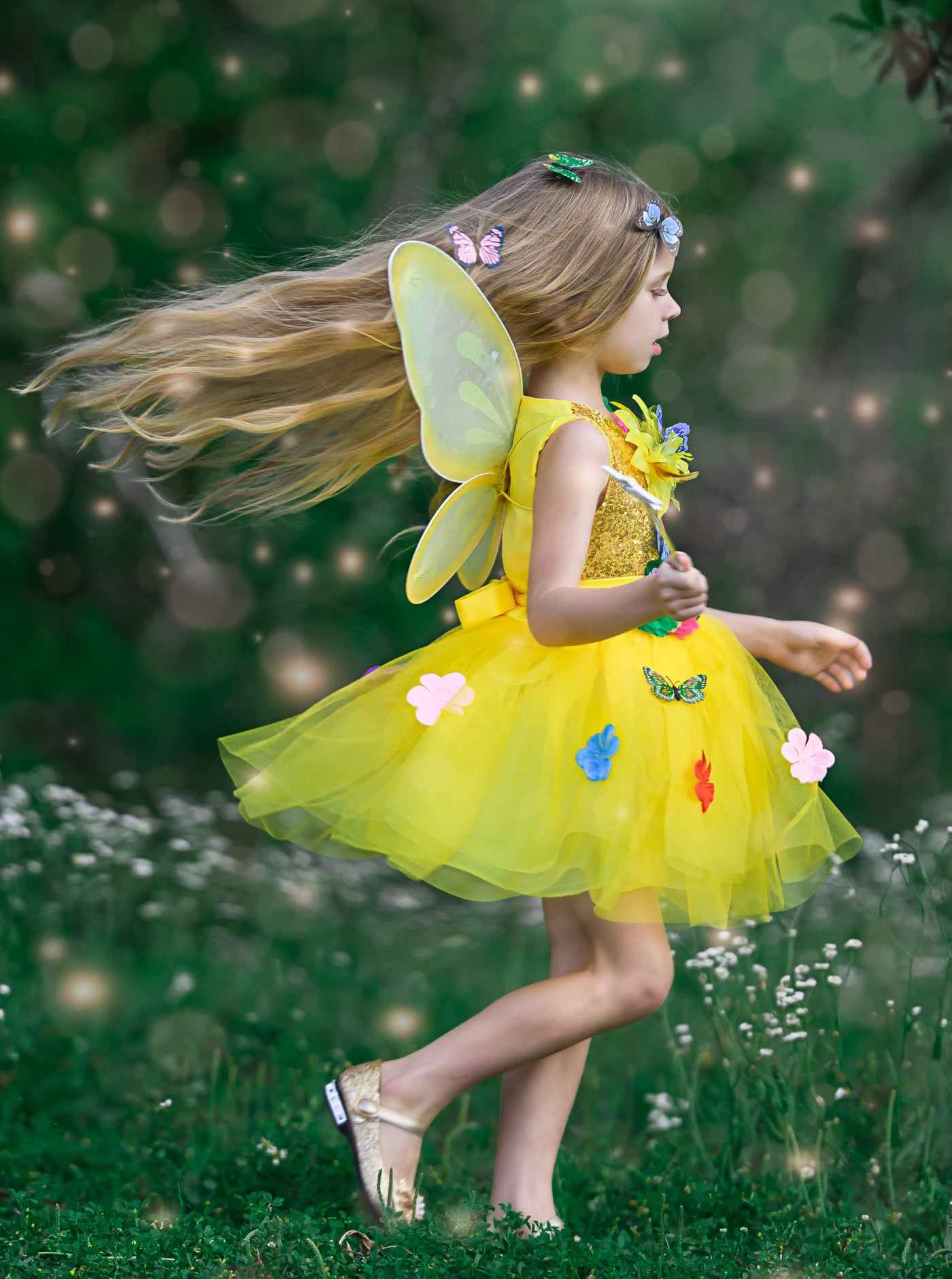 Kids Halloween Costumes | Golden Butterfly Costume - Mia Belle Girls