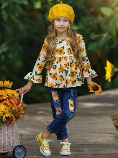  Hipea Girls Clothes Girl Fall Outfits Sunflower Off