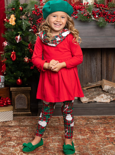 Cute Winter Sets  Girls Llama Poinsettias Top & Patched Leggings Set – Mia  Belle Girls