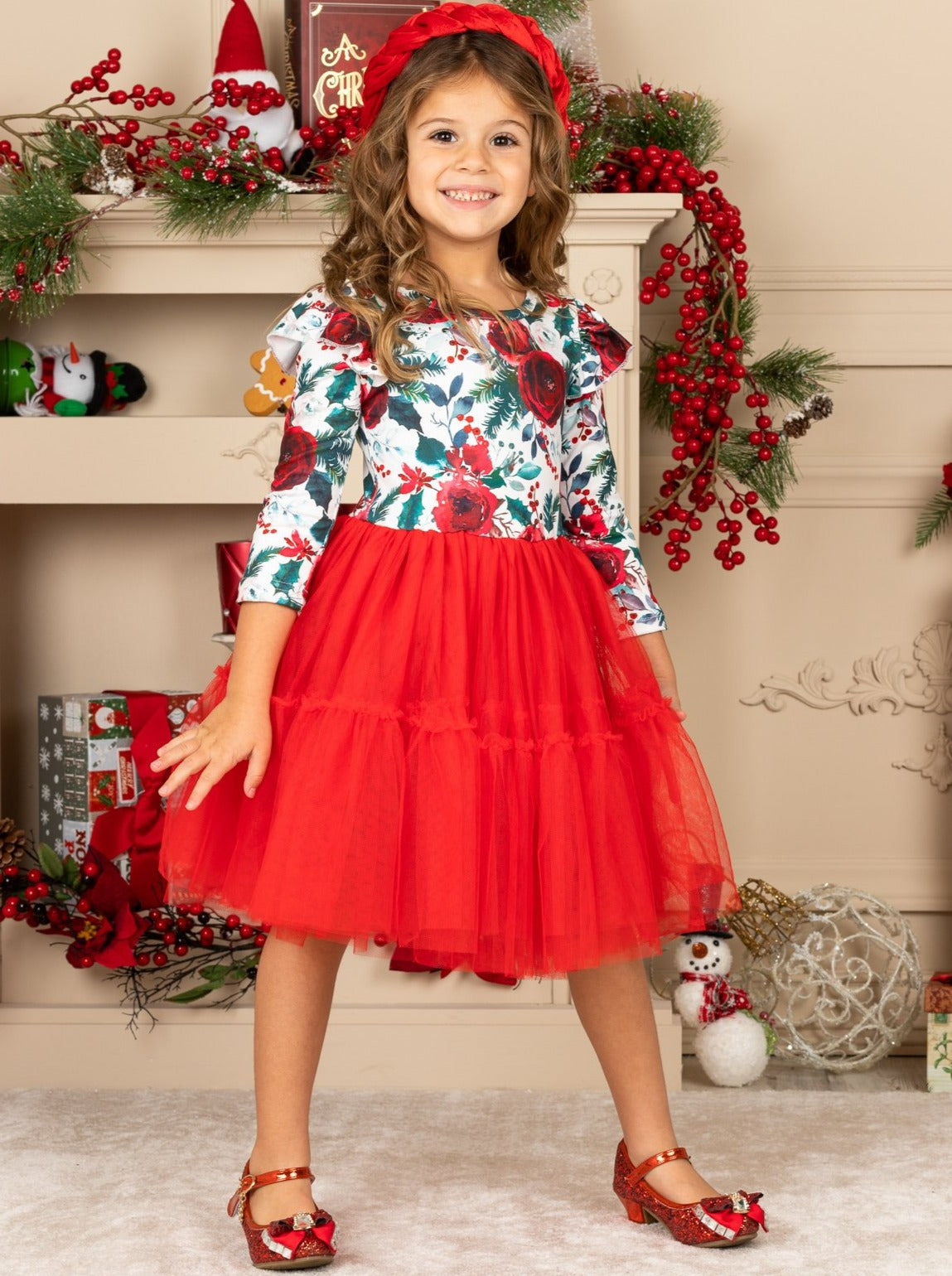 Image of Winter Blossom Layered Tutu Dress