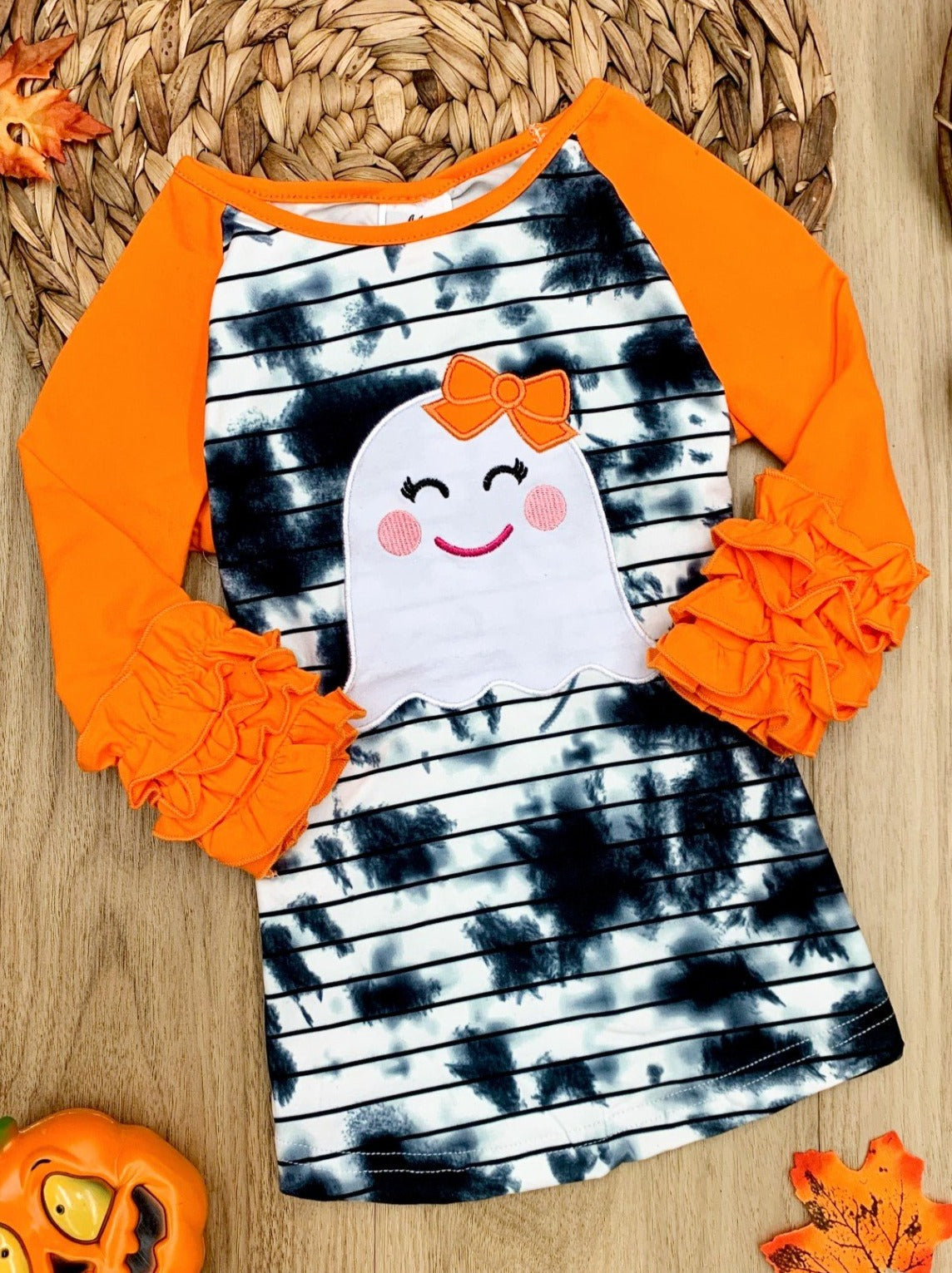 Image of All Boo'd Up Tie Dye Raglan Top