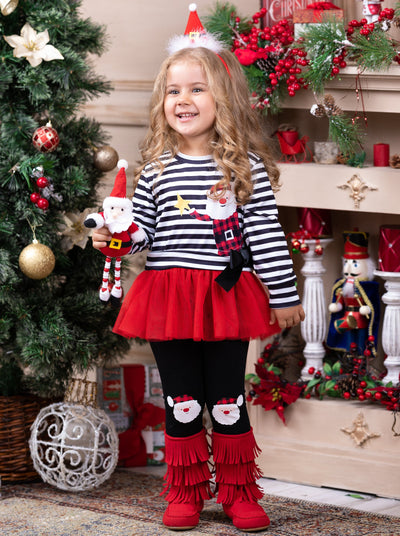 AnnLoren Girls Winter Leopard Heart Holiday Dress Tunic & Leggings Set –  Mommies Best Mall