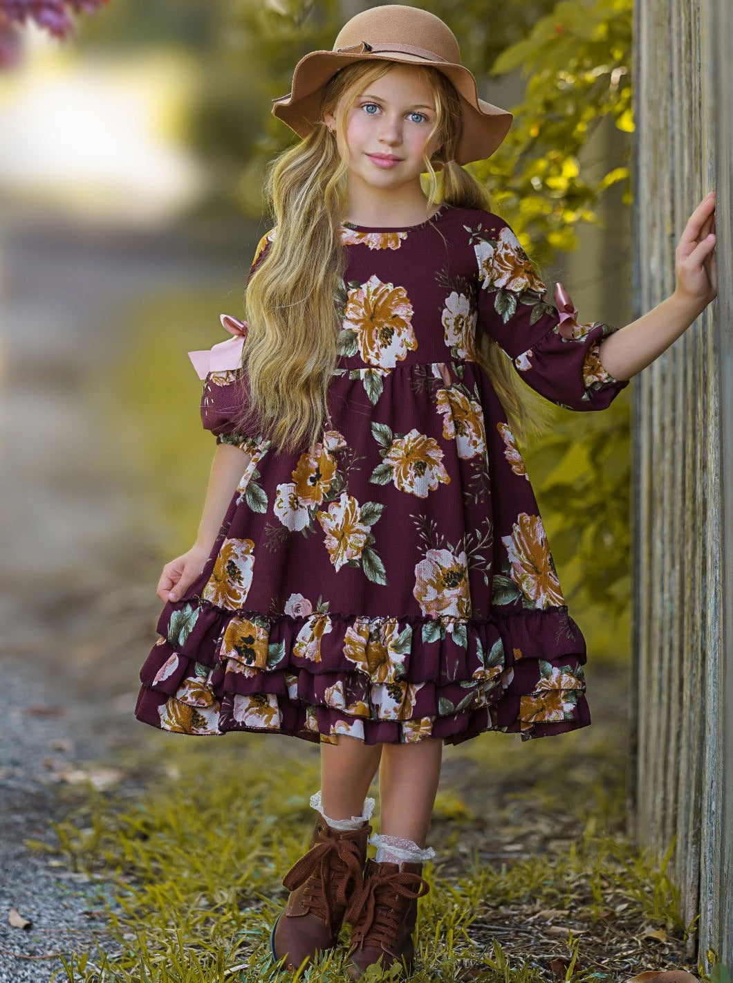 Image of Cranberry Dreams Floral Cloda Dress