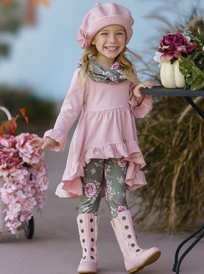 Cute Outfits For Girls  Tunic, Leopard Leggings and Scarf Set – Mia Belle  Girls