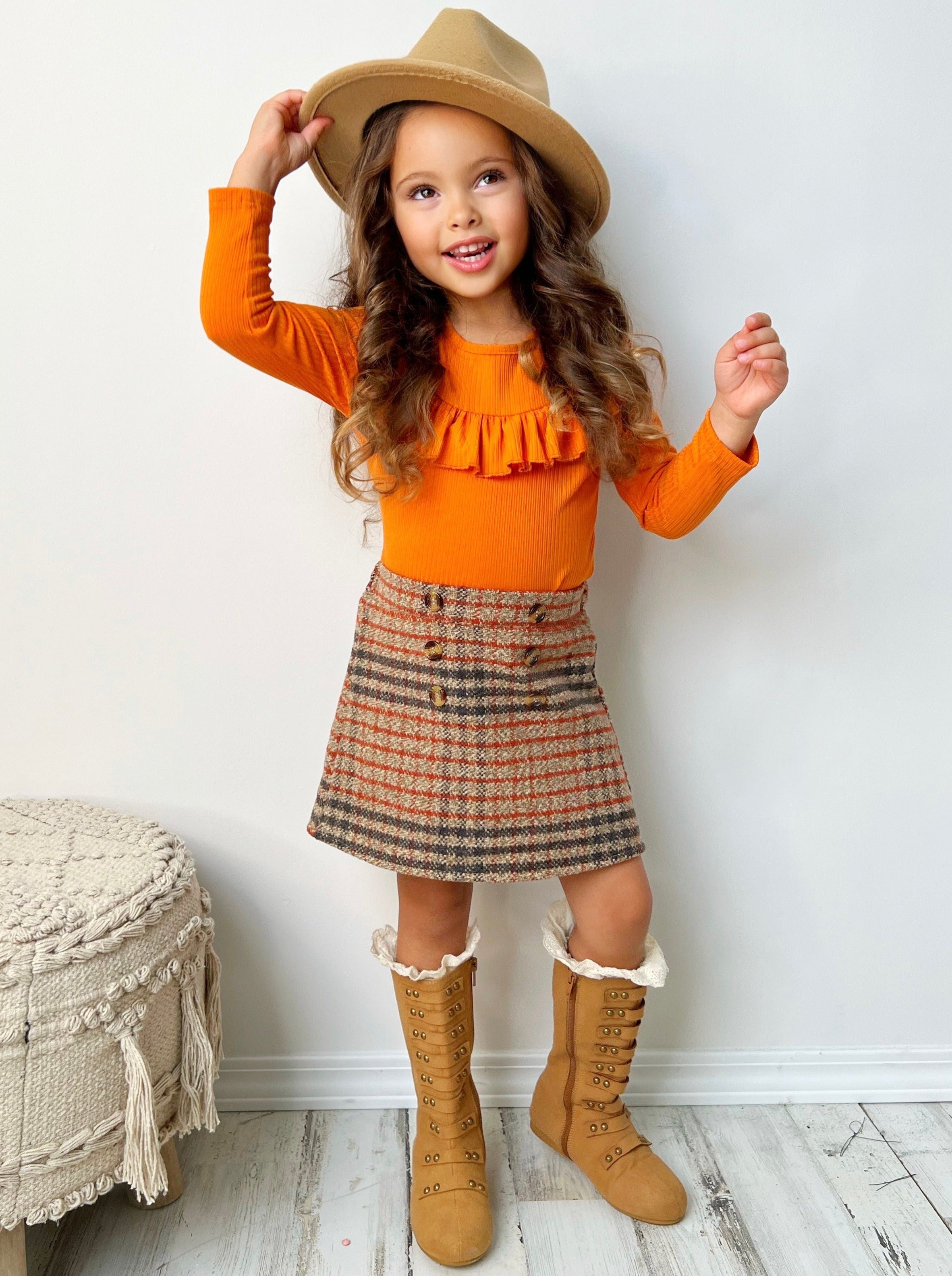 Image of Precious Pumpkin Top & Skirt Set