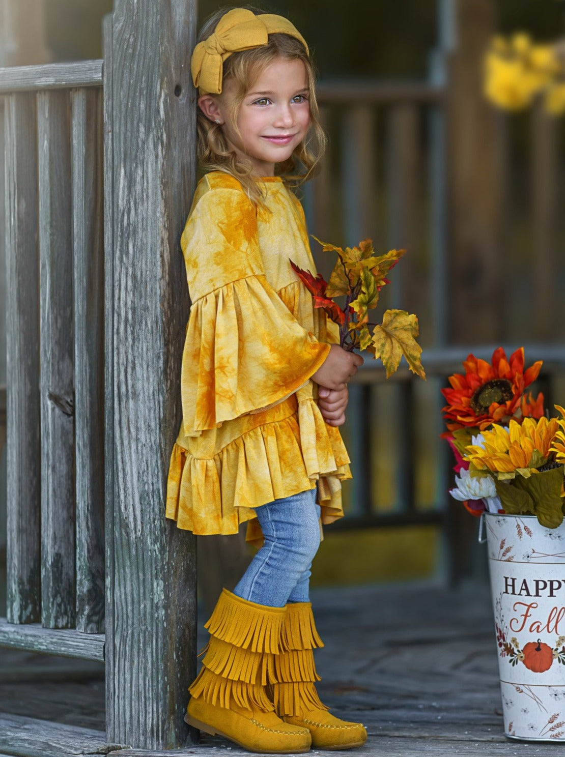 Image of Golden Zoe Boho Tie-Dye Tunic