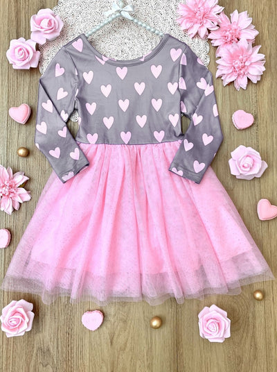 Mia Belle Girls Layered Heart Tutu Dress