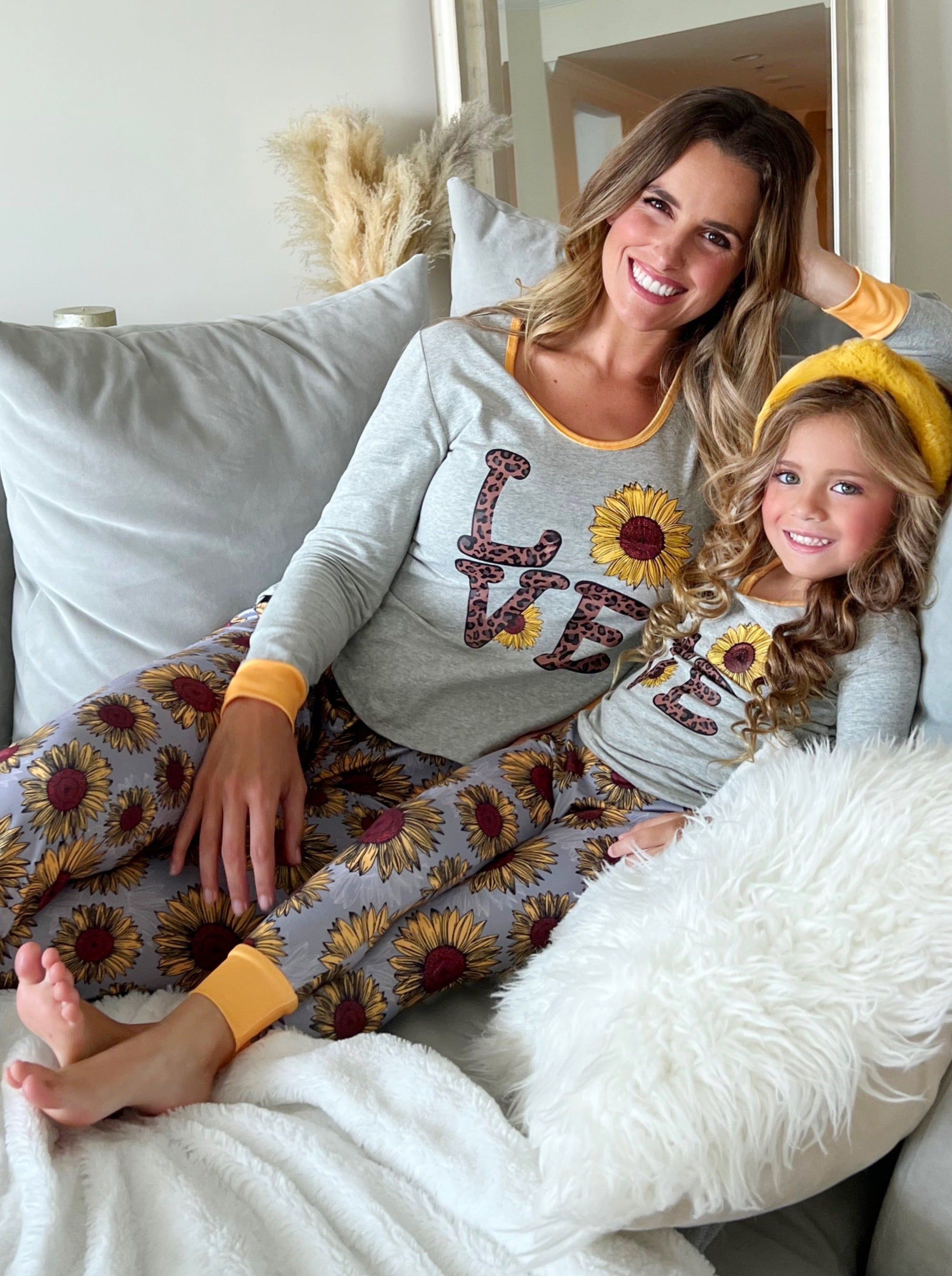 Image of Mommy & Me Love Sunflowers Pajama Set